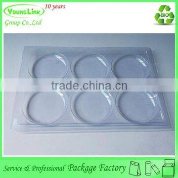 Customized cheap clear disposable plastic divided food tray