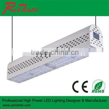 Dali dimmable LED linear high bay light for warehouse aisle with 130lm/w IP65 rating waterproof