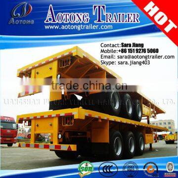 china truck trailer supplier 3 axle 20ft-40 feet flatbed semi trailer for sale portador de contenedores container transportation