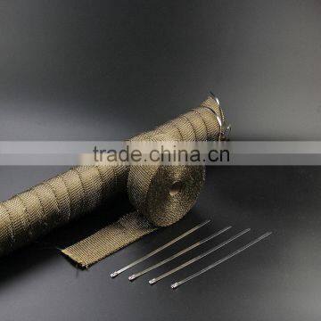 Motorcycle protection header exhaust heat tape wrap