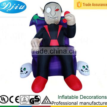 DJ-XT-88 inflatable halloween prince of the devils sit on chair outdoor halloween decoration