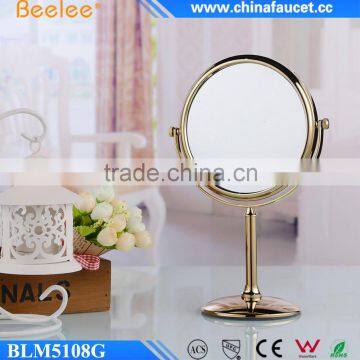 Professional Golden Brass Round Decorative Smart Magnifying Mirror