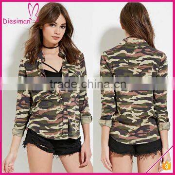 Women Camo Long Sleeve Shirt Print Shirt Camo Shirt