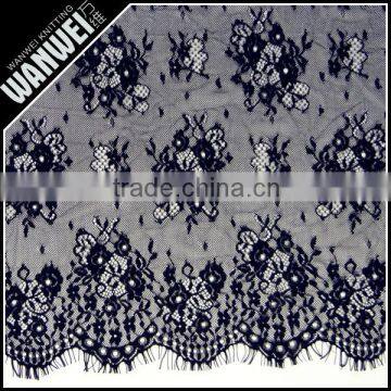 Lace Guipure Plum Eyelash Design Black 3M Wideth 100% Nylon Black Embroidery Guipure Lace Fabric Trim Skirts Design 5915 photo-2