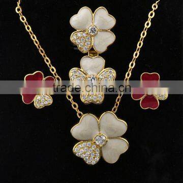 Best Selling Products In America Red Clover Necklace Sets For Women photo-5