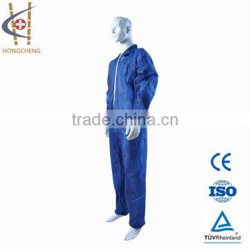 Disposable PP+PE Film Blue With Two Pockets Work Coat