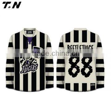 top quality black stripes juicers ice jersey hockey