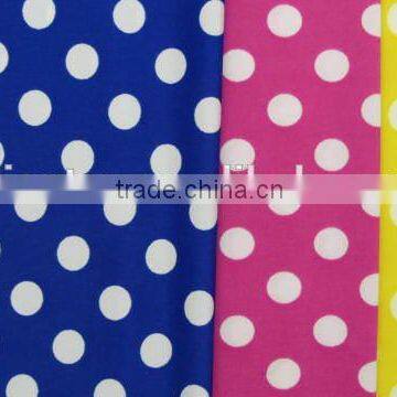 Best Selling Product White Dot on Dark Blue Poly Milk Fiber Fabric Spandex Fabric 4way Strentch photo-3