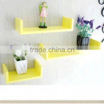 wooden U shaped wall hanging shelf home goods wall decor