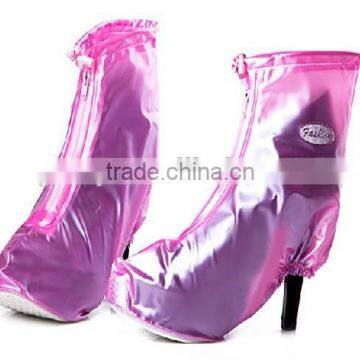 high heel shoes PVC safety shoes cover with zipper