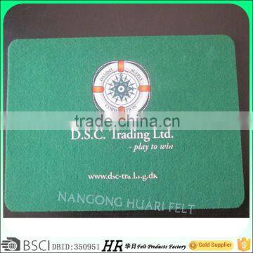 green felt mouse pad with printing logo