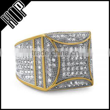 Hip Hop Men Micro Pave Iced Out Ring