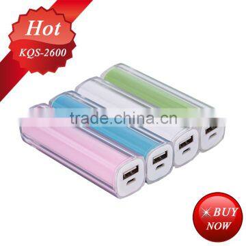 new lipstick 2600mah power bank alkaline