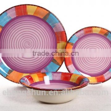 12pcs/18pcs Dinnerware, Color glazed Stoneware dinnerware