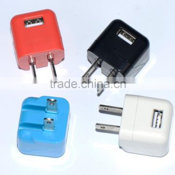 Small mini portable quick power charging USB port charger power adapter wall charger with foldable plug