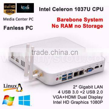 Intel Celeron 1037U notebook laptop HTPC 1.8G Dual-core four threads 2M cache1080P HTPC 4*USB3.0 2*USB2.0 2*LAN