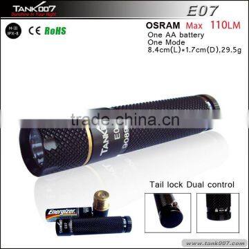 160lumens OSRAM LED Unique Dual Lock Led Flashlight TANK007 E07