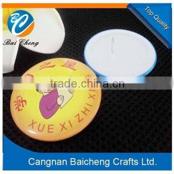 Promotional pin button badge with tin material