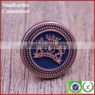 Wholesale high quality bulk kid clothing crown shape metal buttons