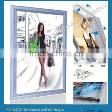 edge lit slim aluminum snap frame led light box