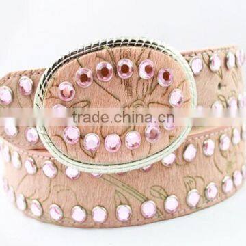 Pink rhinestone belts sale in western stores online