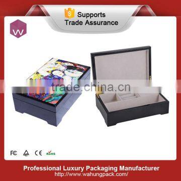 Wood Music Jewelry Packaging Gift Box With Black Glossy Finishing