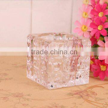 crystal tealight candlestick square candle holder CSC-0010