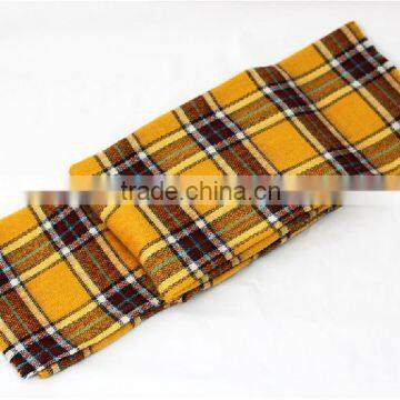 2015 Fashion wholesale yellow plaid cashmere winter scarf