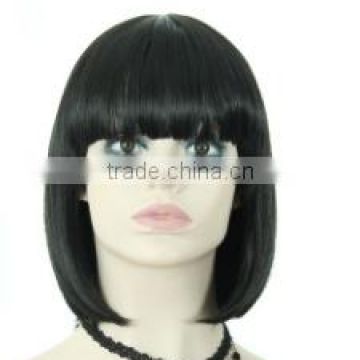 12" Bob Wig with full bangs black color cheap price