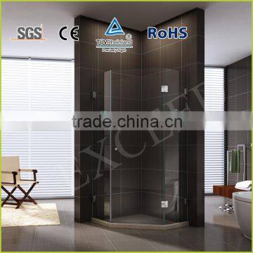 Frameless hinge shelf shower enclosure EX-703