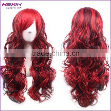 Curly Wavy Red Wigs Women Fashion Cosplay Wig for Party