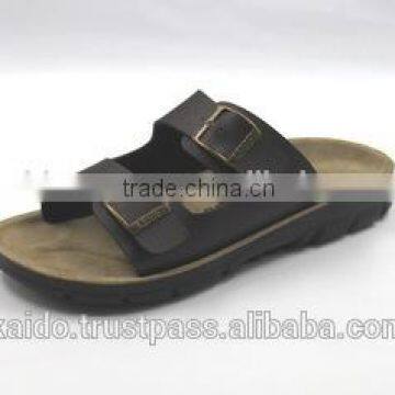 Leather slipper sandal for shoes Made In Vietnam flat heel rubber outsole outdoor walking shoes for men