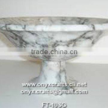 White Zebra Marble Fruit Dish