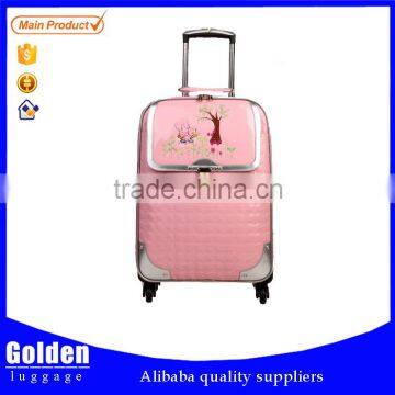 2014 and 2016 new products hot selling PU trolley bag high quality luggage travel bag for wholesaler