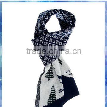 blue and white ice skating knitted scarf acrylic,Thick Scarf,Winter Scarf Men