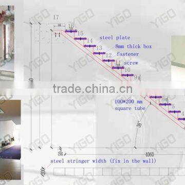 Fashion Stair Railing / Tempered Glass Stair Treads Quality Choice photo-6