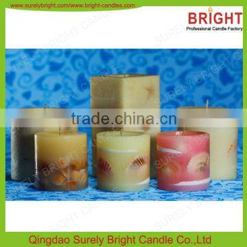 colored scented pillar candles in bulk