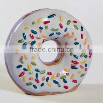 ceramic doughnut coin bank unique handpaint piggy bank