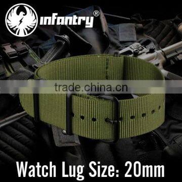 Infantry Military Sport Black Rings NATO Nylon Watch Strap photo-2