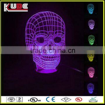 fashional multi-color luminous 3D skull table lamp for decoration