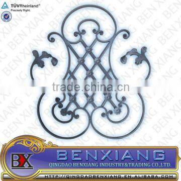 Decorative wrought iron panels for fence