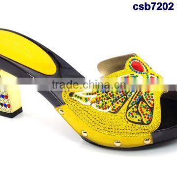 Csb7202 Butterfly Pattern Shining Material Women Shoes for Party Evening Italy Shoes Matching Purse Fashion Single Shoes Quality Choice photo-5