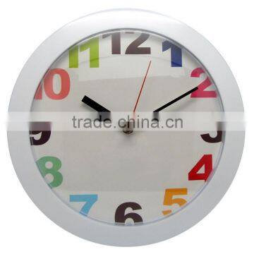 small art wall clock with plastic clock face