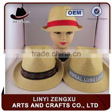 cheap colorful straw fedora hats for promotion