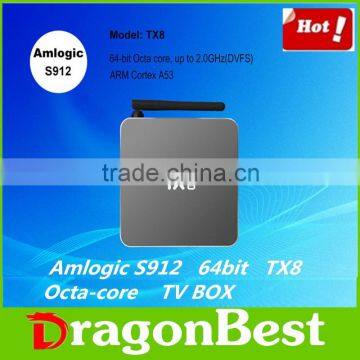 Hot Selling Product 2016 TX8 Amlogic S912 Android 6.0 TV Box