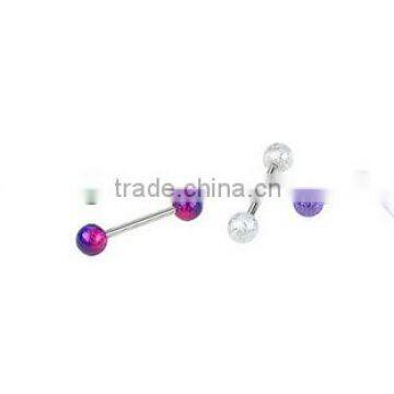 Wholesale Popular Steel Tongue Rings color barbell tongue piercing