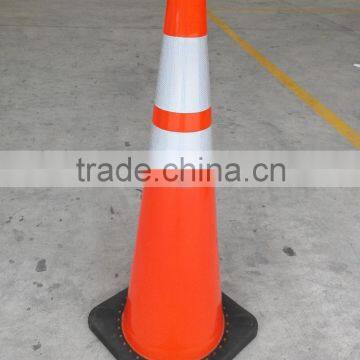 North America Standard Black Base Fluorescent PVC highway cones