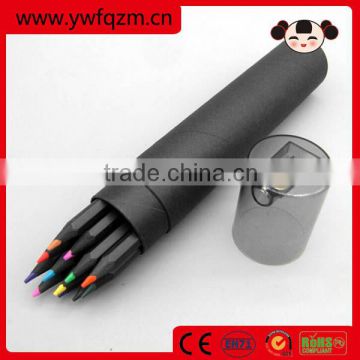 Custom logo black wooden color pencil with sharpener