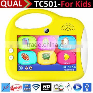 Hot Selling 5 inch kids tablet protective case with handle Rockchip 2926 single core Cortex A9 1.3GHz 800*480 Pixels HD Screen C