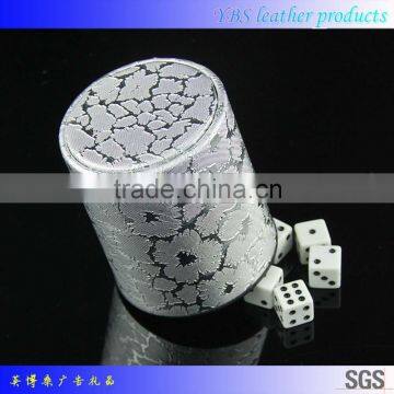 wholesale pu leather dice cup for entertainment with dices